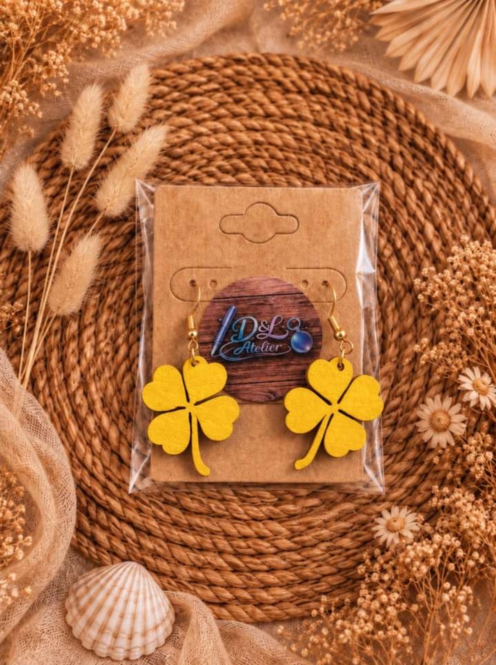 🍀 Boucle d’oreille trèfle chanceux 🍀