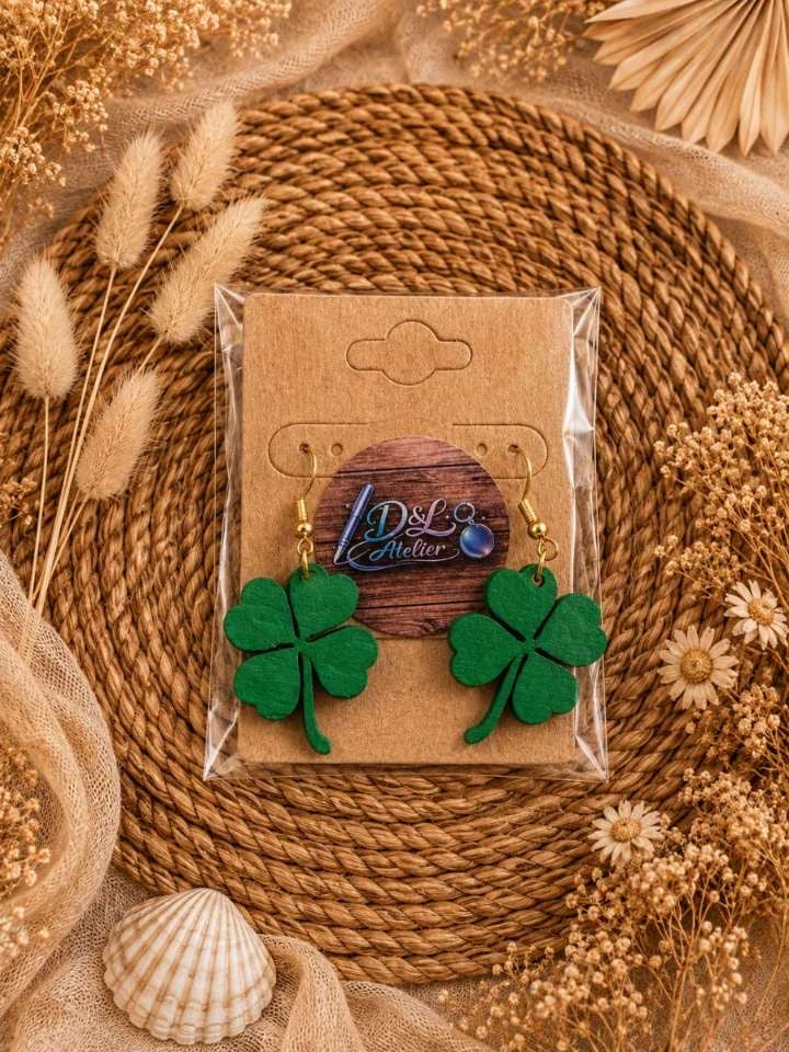 🍀 Boucle d’oreille trèfle chanceux 🍀