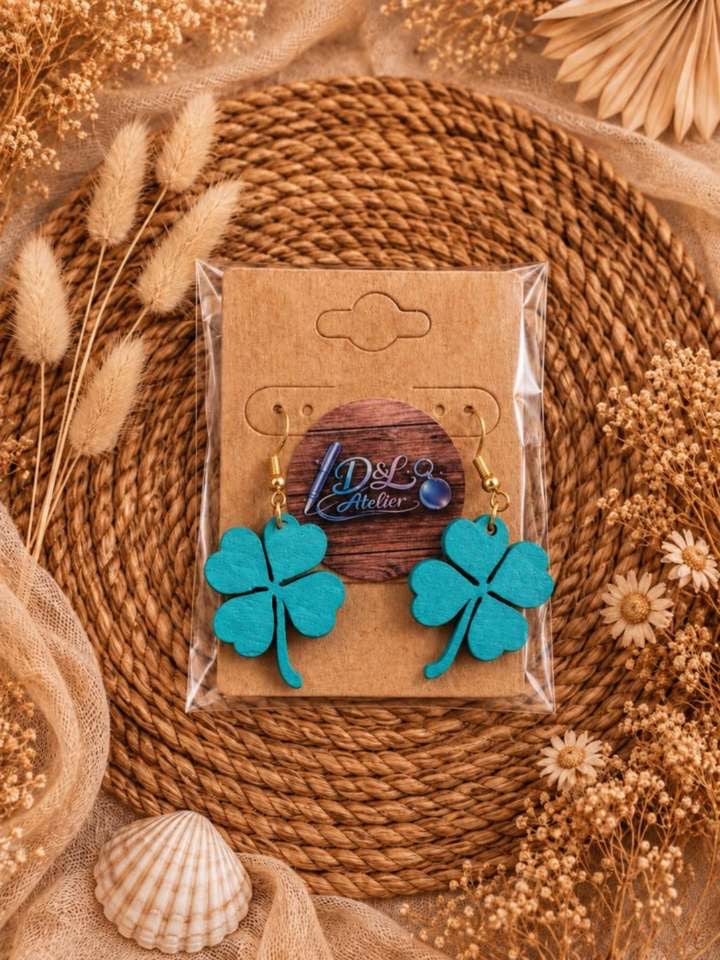 🍀 Boucle d’oreille trèfle chanceux 🍀
