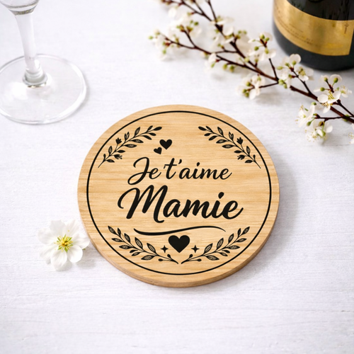 Dessous de verre en bois Personnalisée