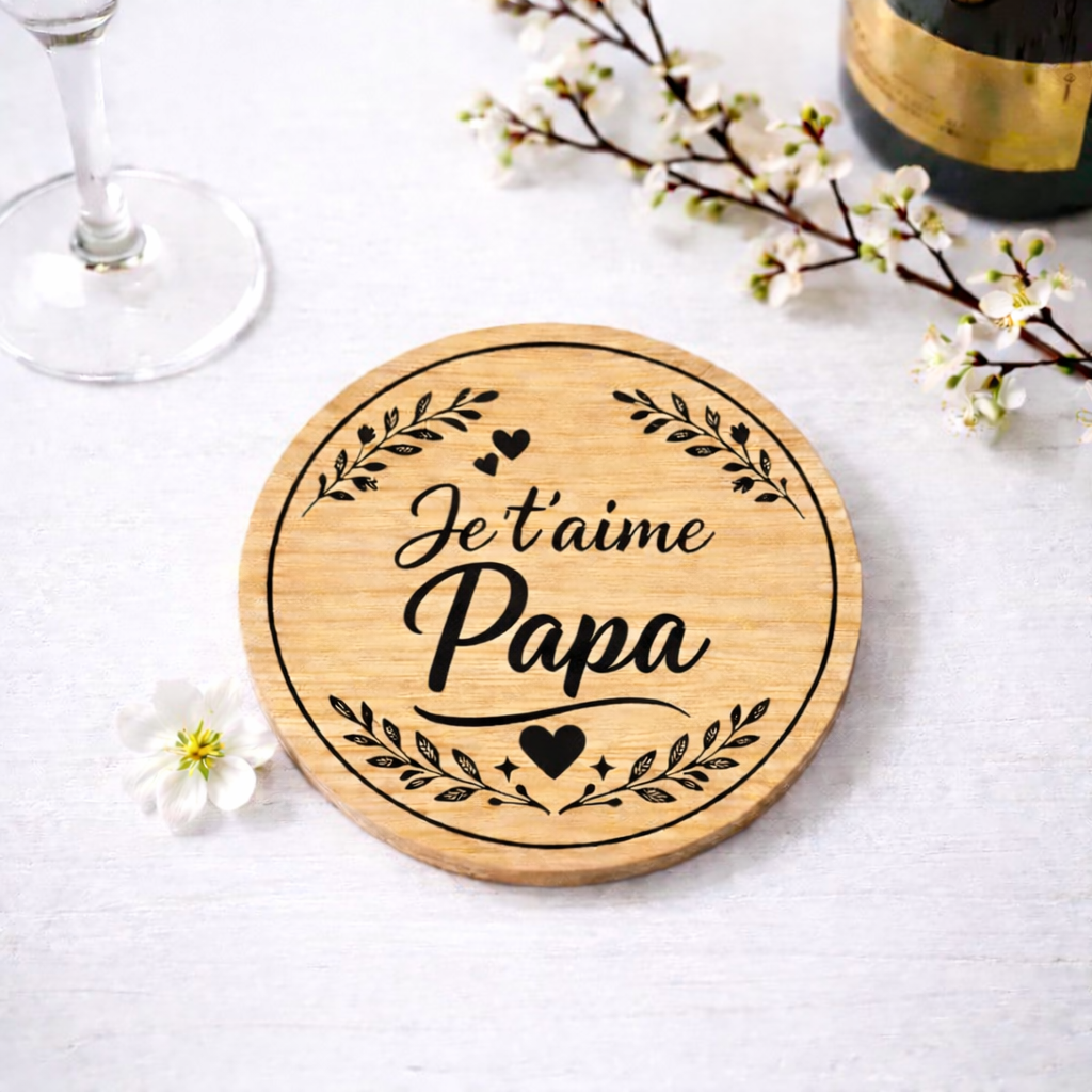 Dessous de verre en bois Personnalisée