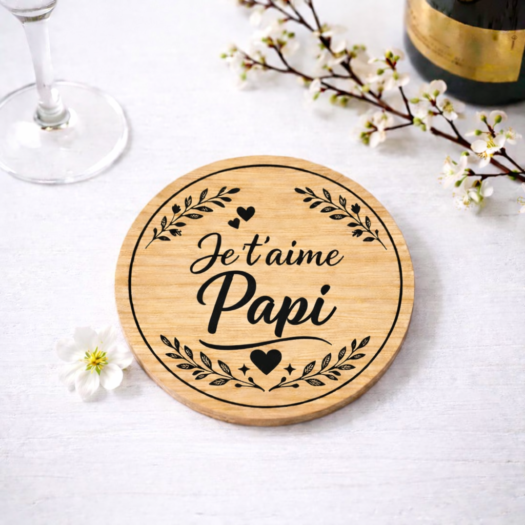 Dessous de verre en bois Personnalisée