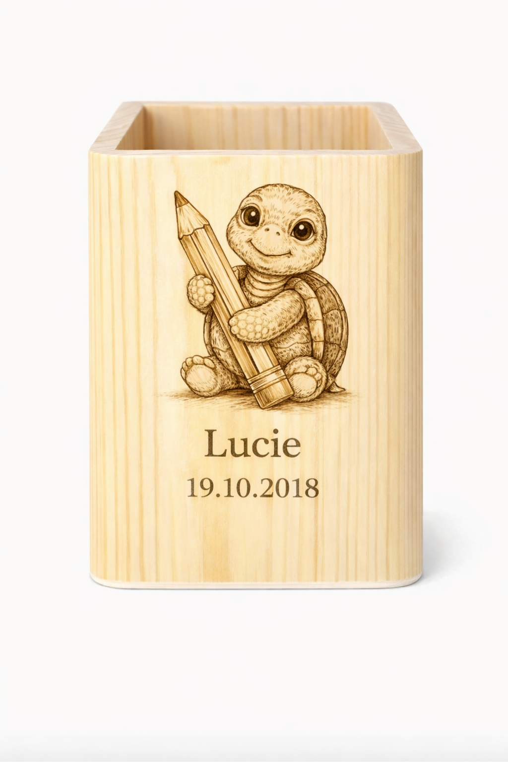 ✏️ Pot à crayons personnalisé – AVEC animaux à choisir sur Bois gravé&nbsp;