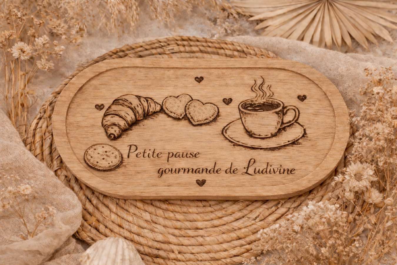 Plateau Décoratif en Bambou Personnalisable