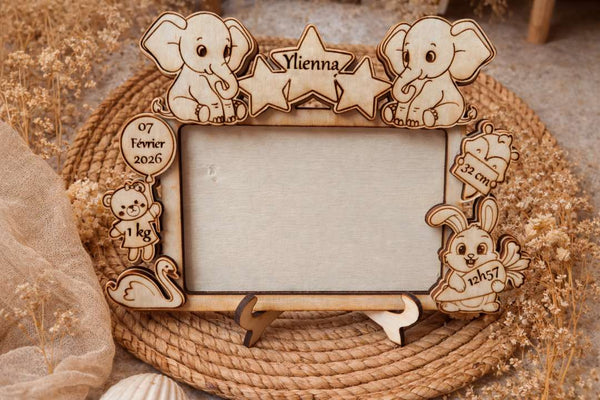 Cadre de naissance personnalisé – 15 x 15 cm (selon modèles) 👶✨