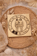 Sous-verres en bois – Signes astrologiques gravés ♋♌♍