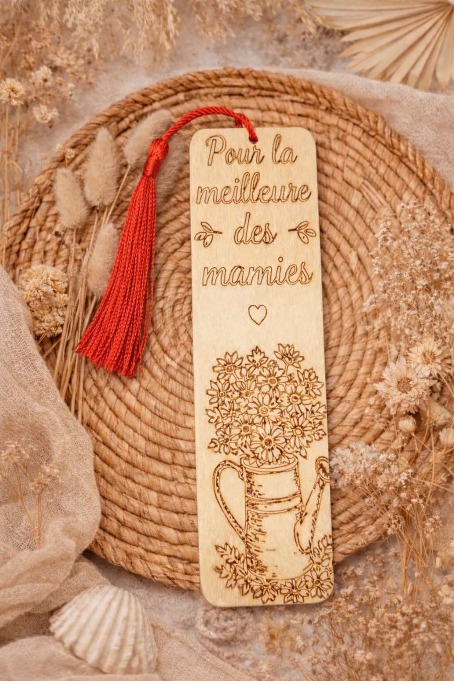 📖 Marque-page en bois “Super Mamie” 💕